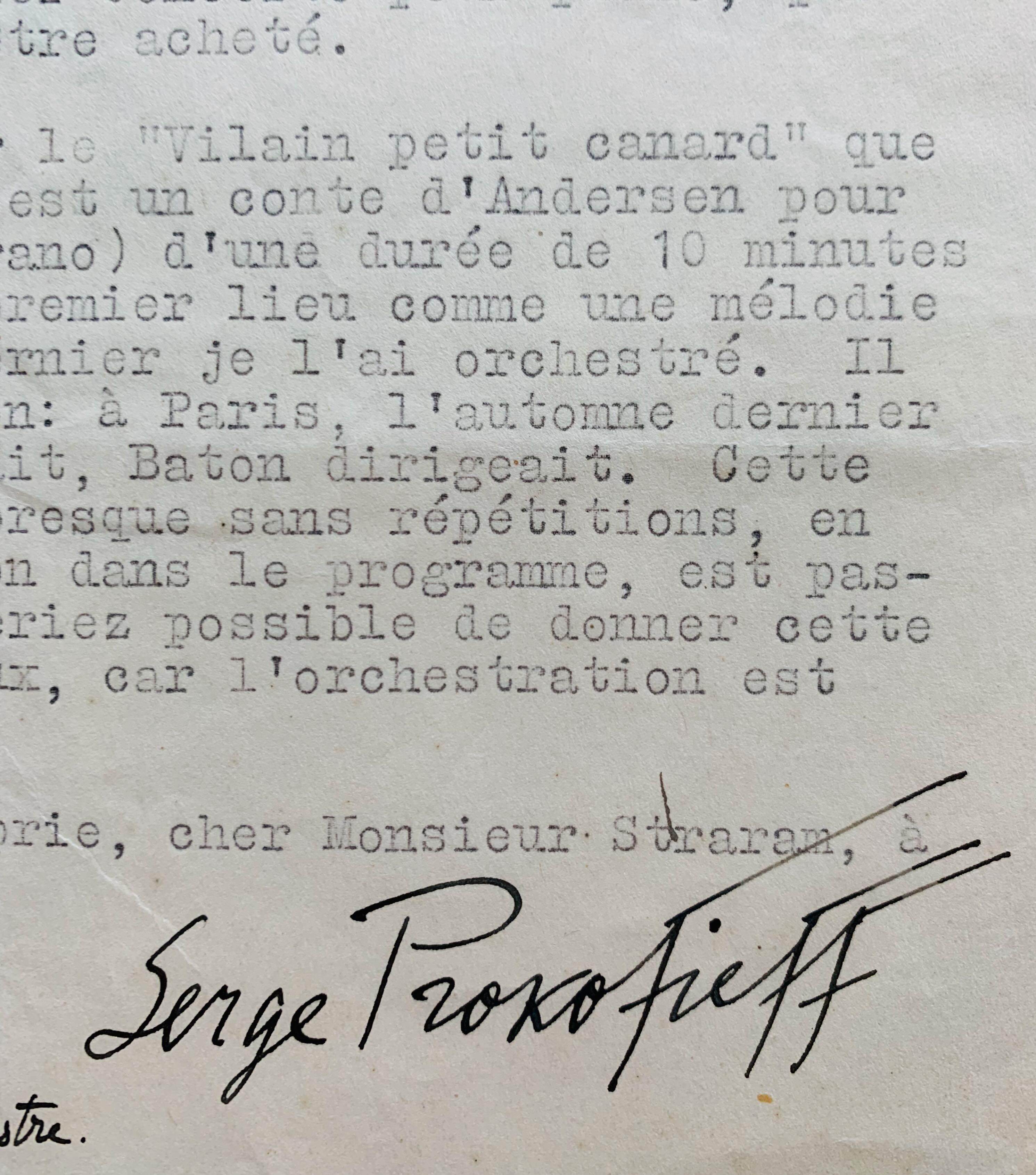 Superbe lettre musicale de Serge Prokofiev en particulier sur le remaniement de sa 2e symphonie