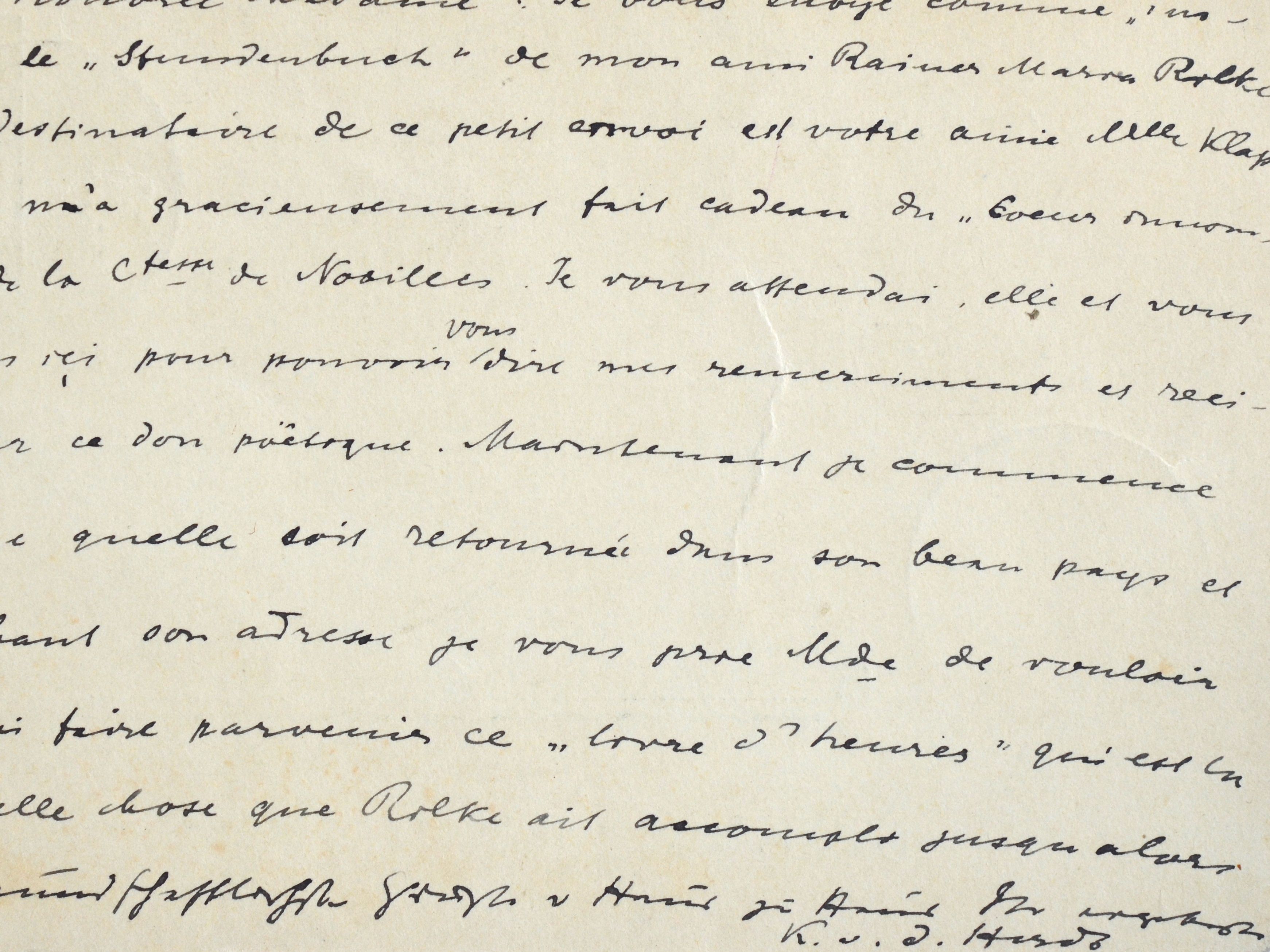 Le mécène Karl Von der Heydt loue le « stundenbuch » de Rainer Maria Rilke.