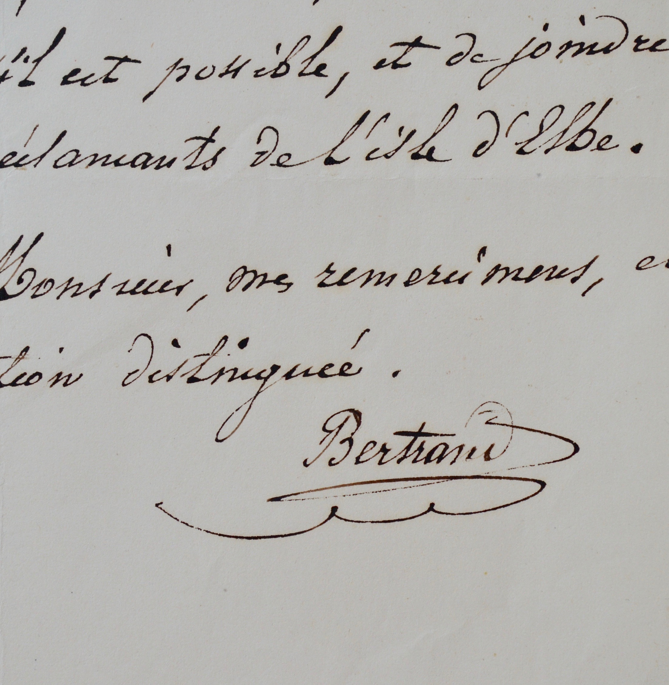 Le Général Bertrand évoque l’île d’Elbe