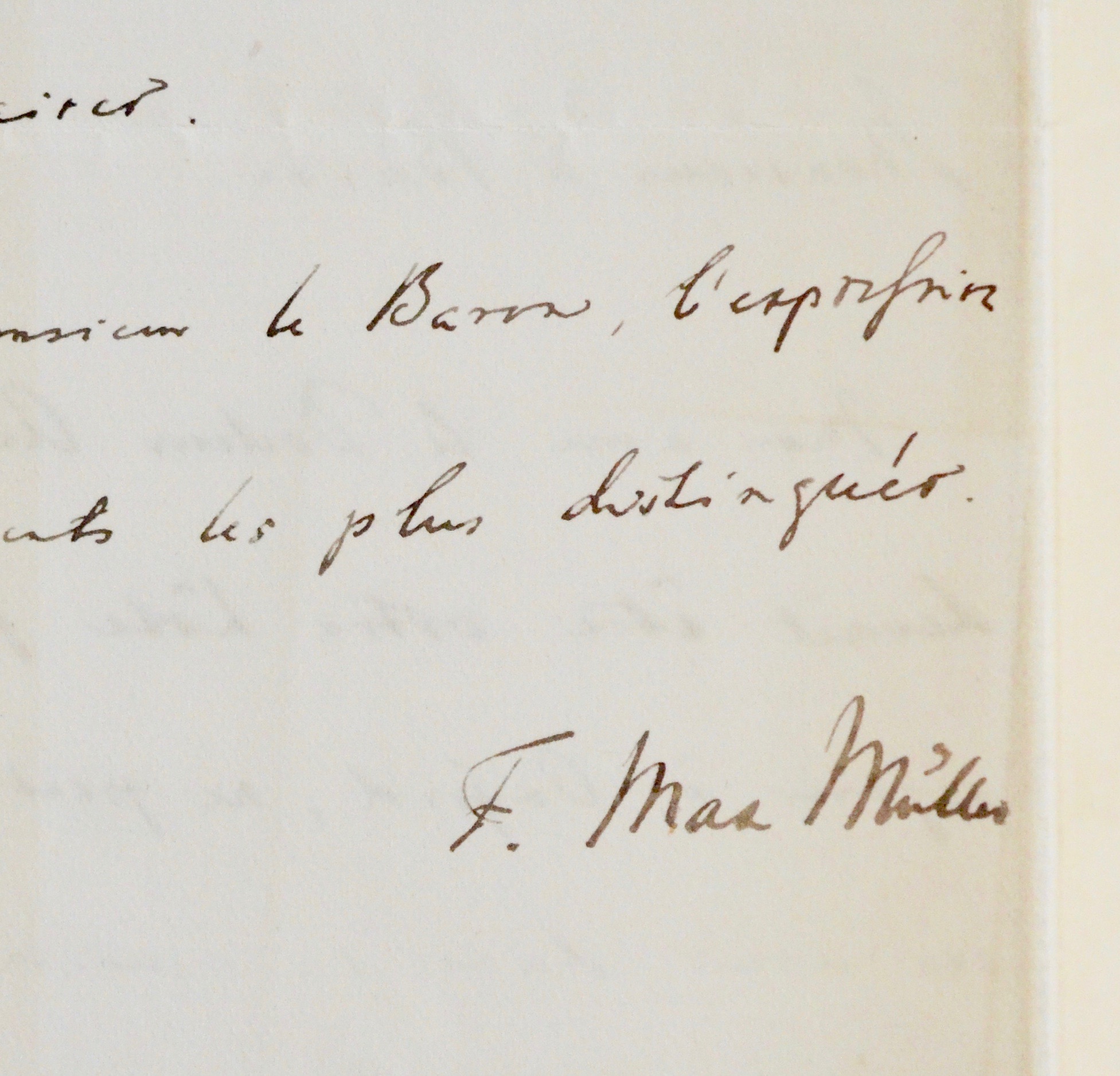 Max Müller héberge le baron de Watteville