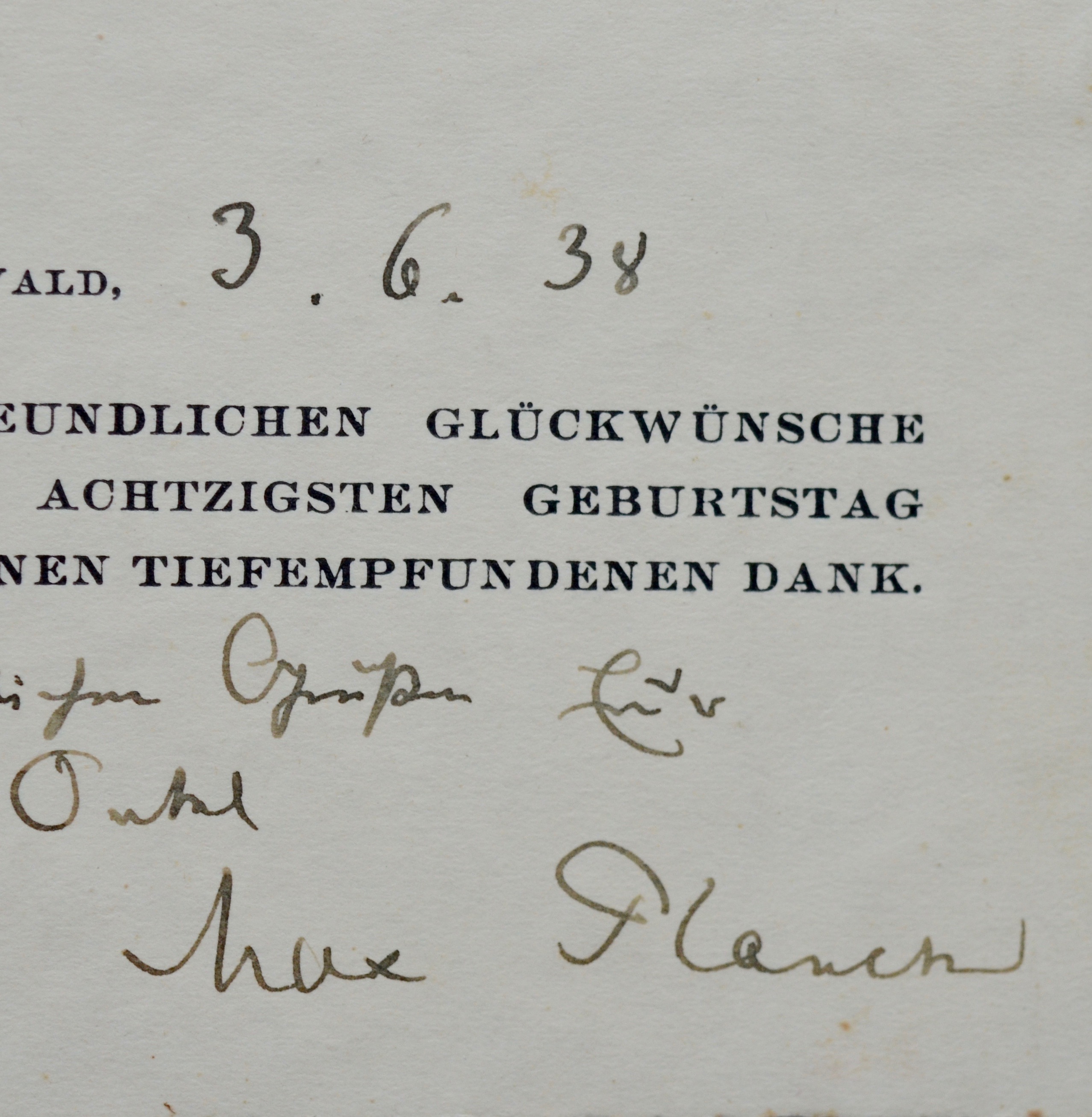 Photographie de Max Planck avec envoi autographe