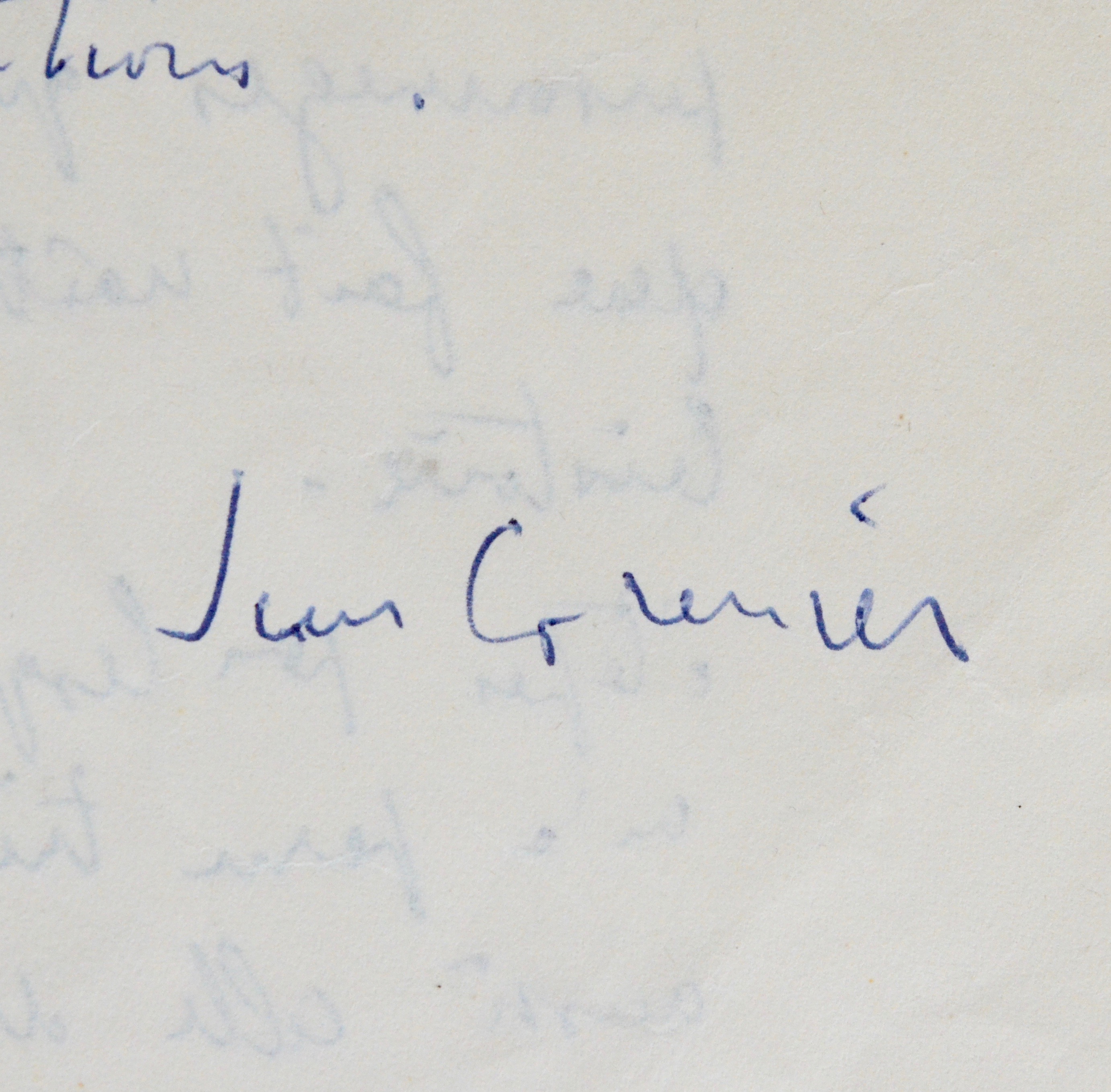 Grenier encense « Le Visage nu »