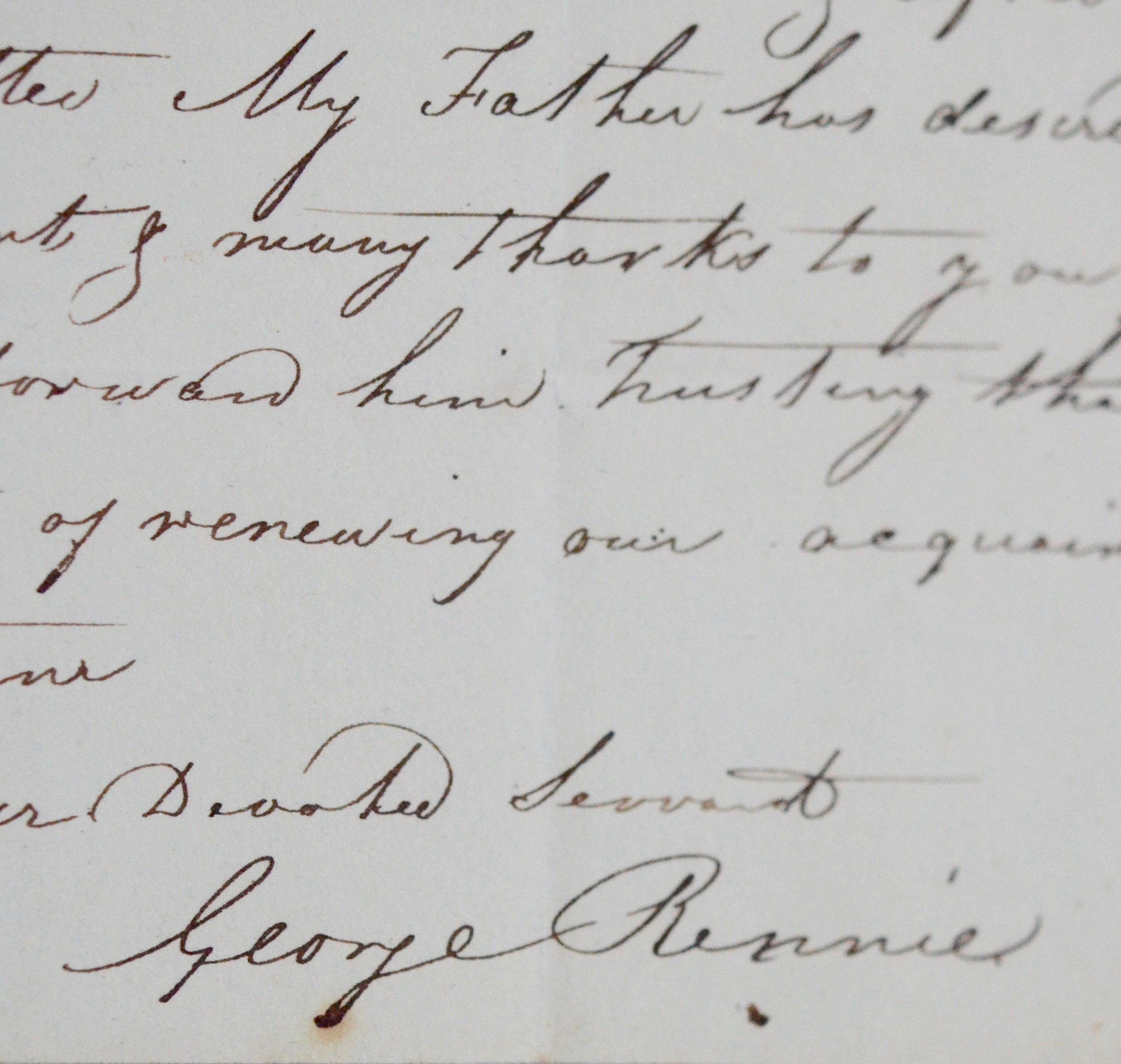 L’ingénieur anglais George Rennie supplée à l’absence de son père John Rennie