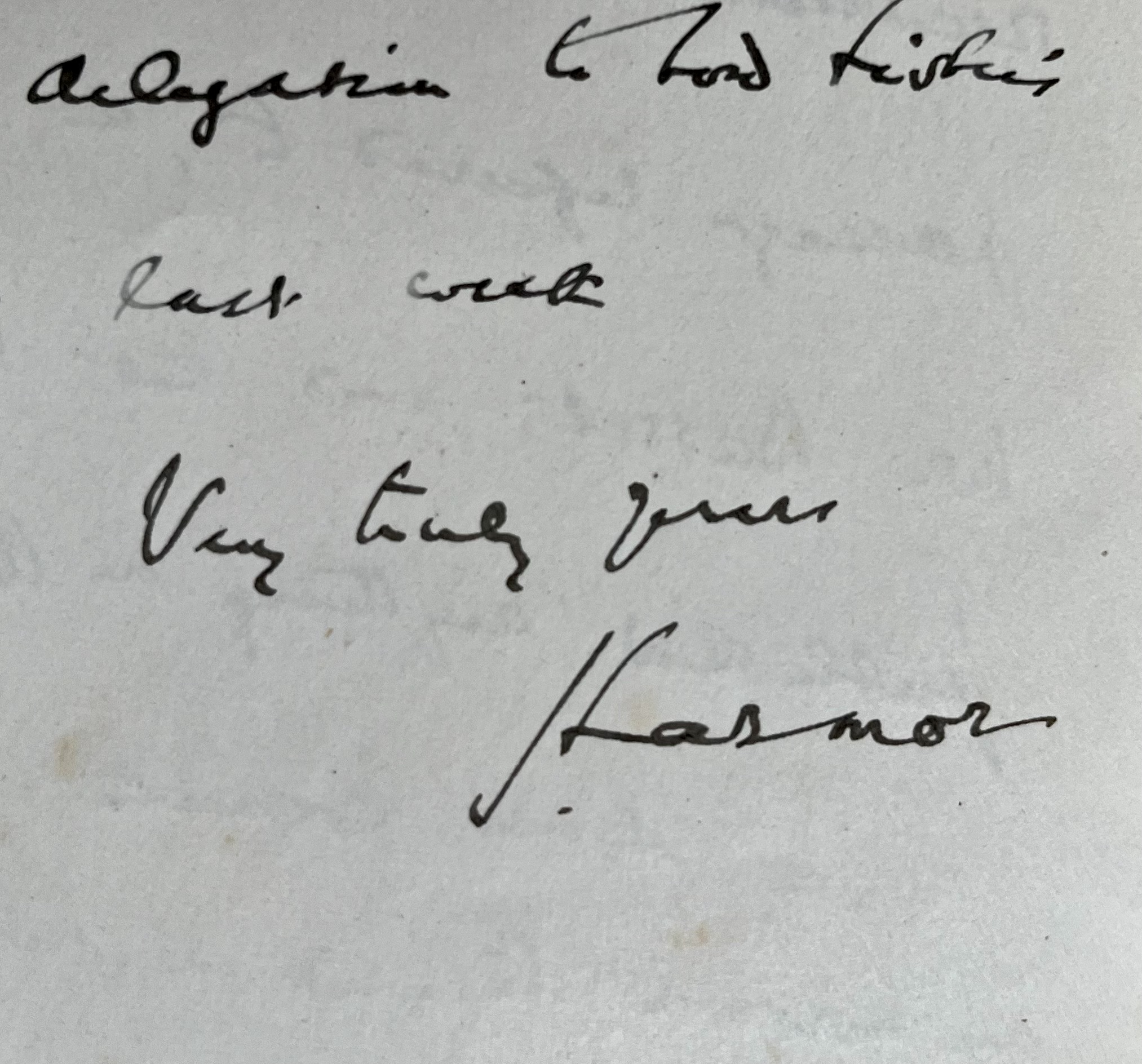Lettre du mathématicien irlandais Joseph Larmor à Paul Appell