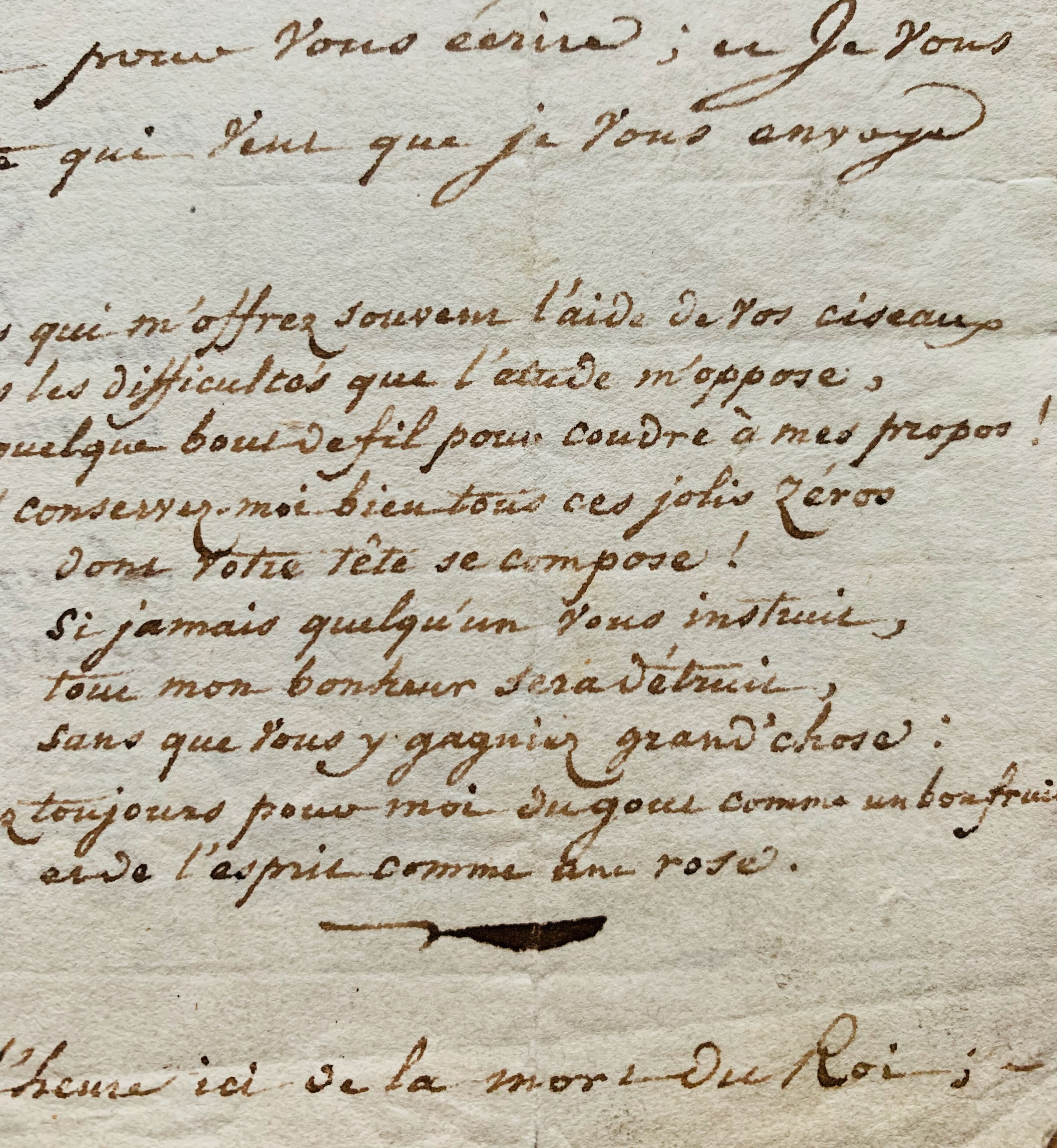 Très rare lettre d’Antoine de Rivarol évoquant la mort de Louis XVI