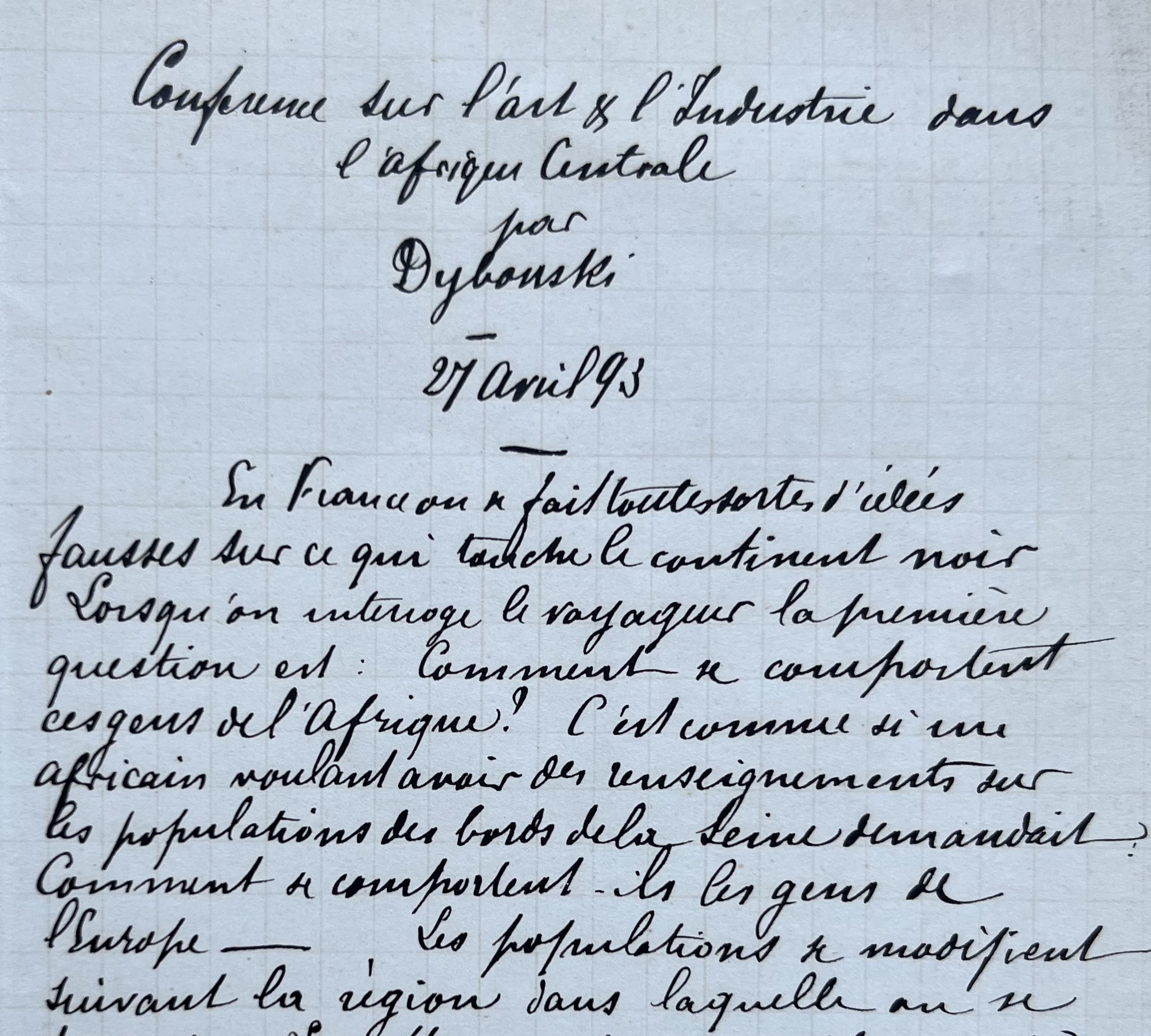 L’explorateur et enthonologue Jean Dybowski donne sa vision des peuples d’Afrique noire