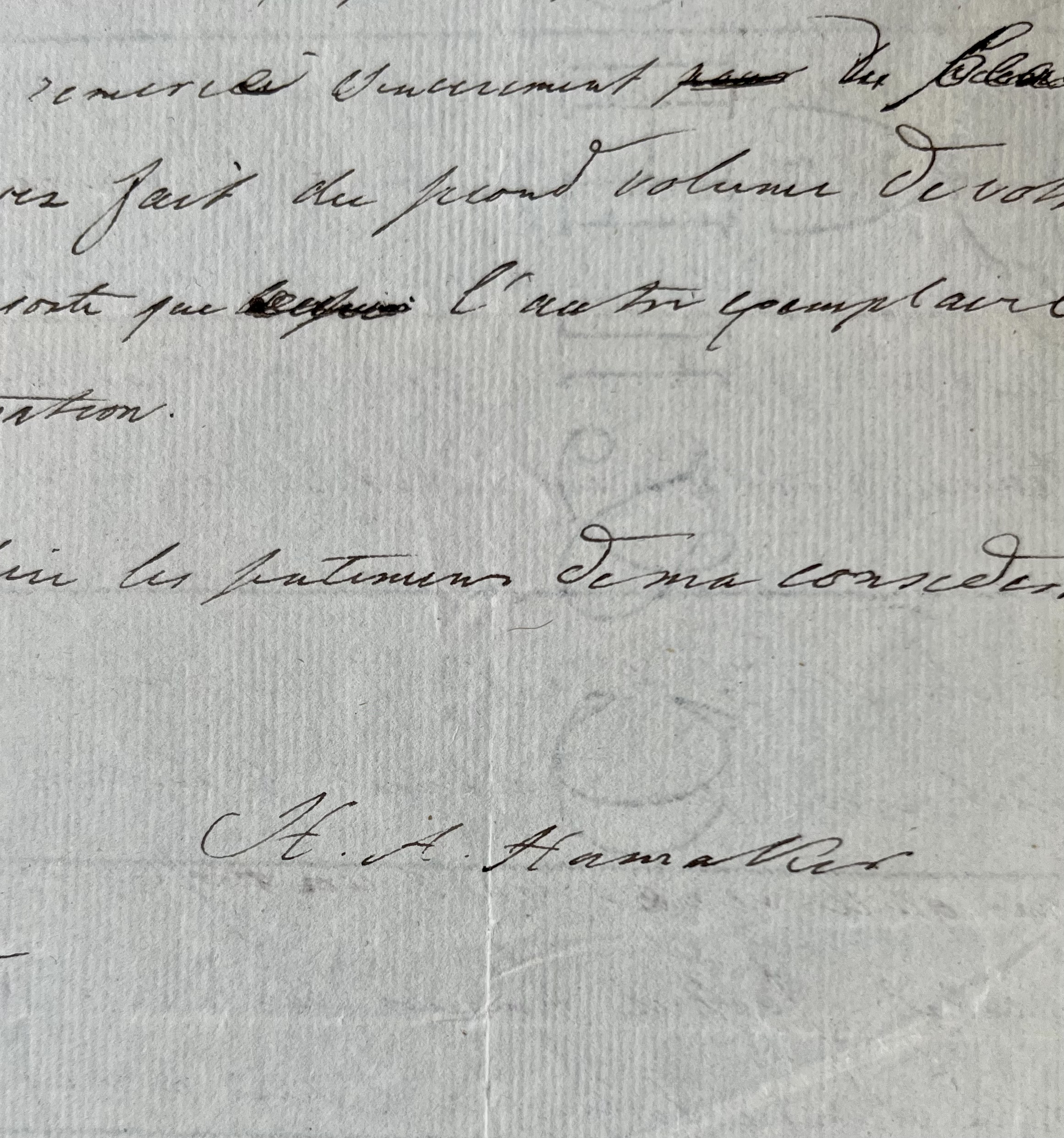 Lettre de l’orientaliste néerlandais Hendrik Arent Hamaker à son confrère Johann Heinrich Möller, à Gotha