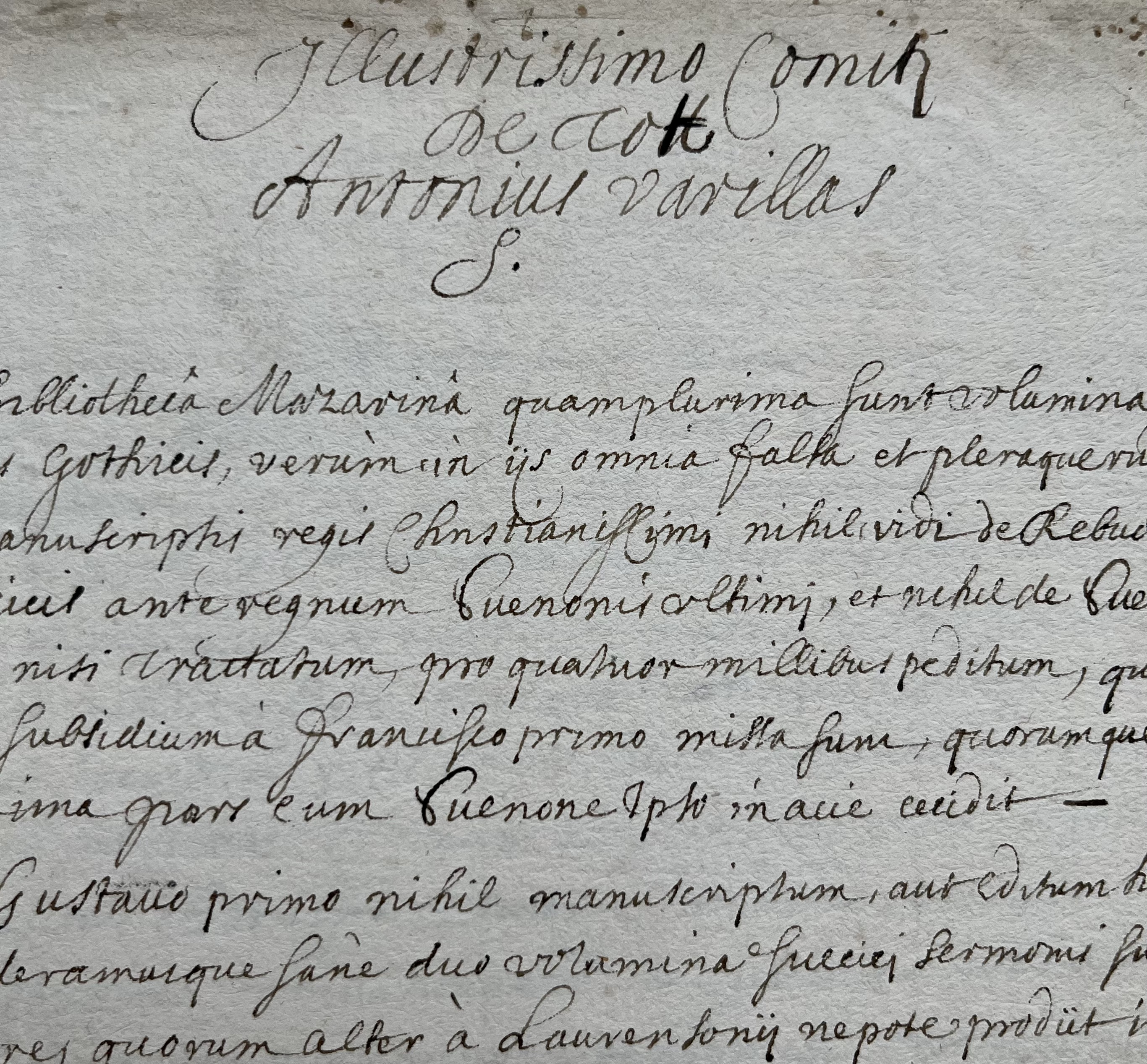 Rares notes bibliographiques autographes d’Antoine Varillas, historiographe de Gaston d’Orléans