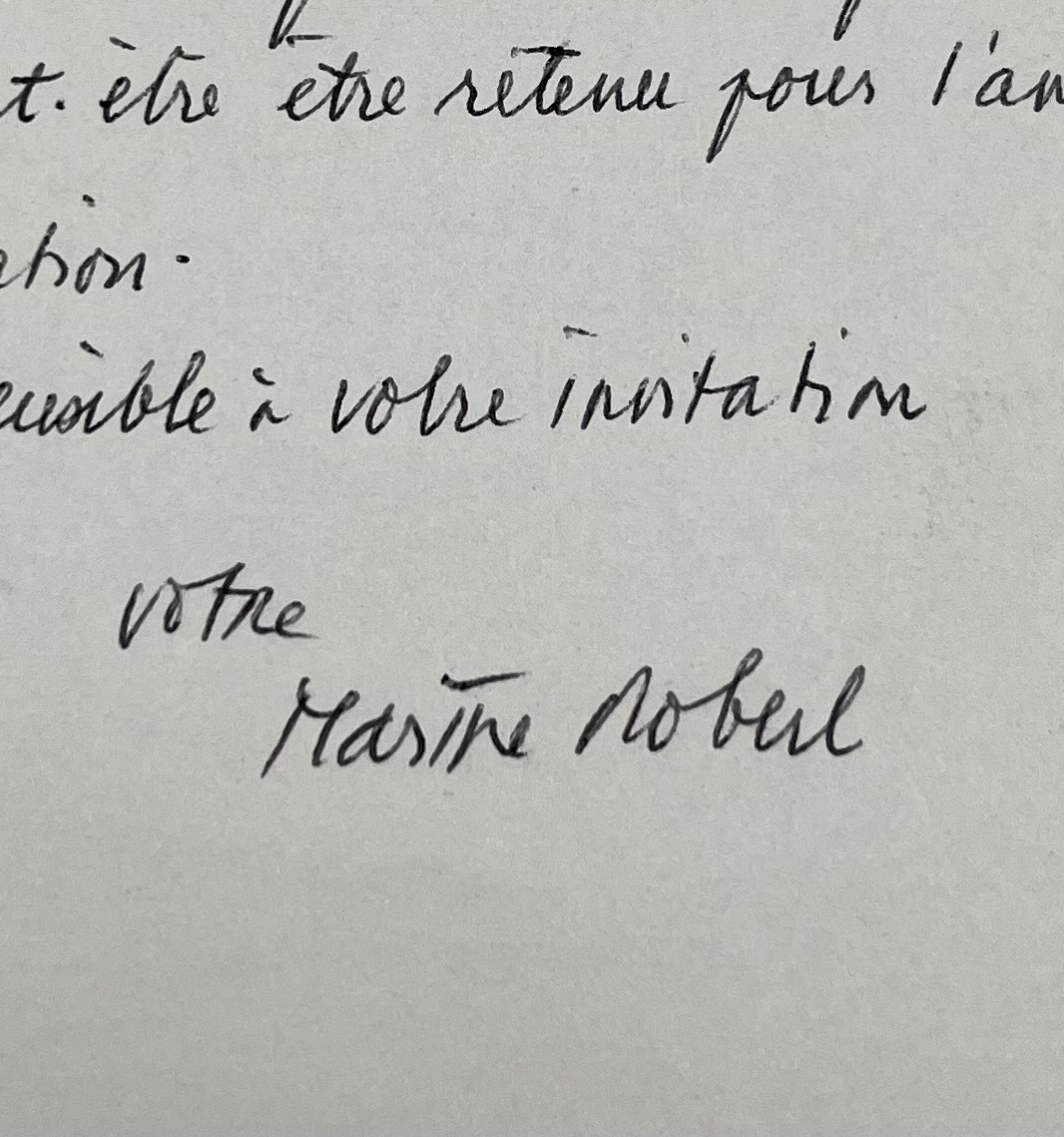 Marthe Robert ne peut pas participer au cycle de conférences de Marcel Spada
