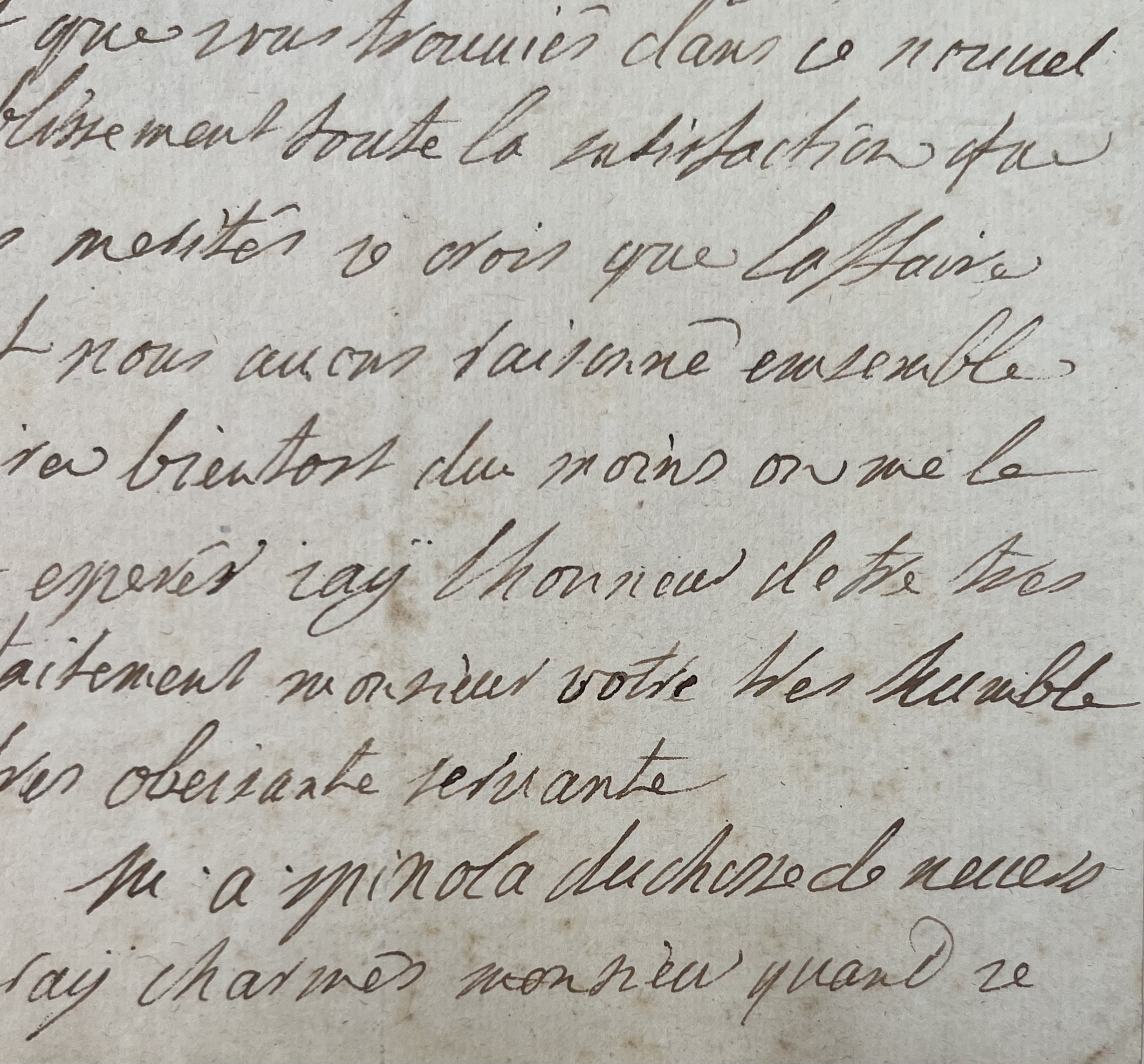 La duchesse de Nevers félicite le comte de Gommegnies pour son récent mariage