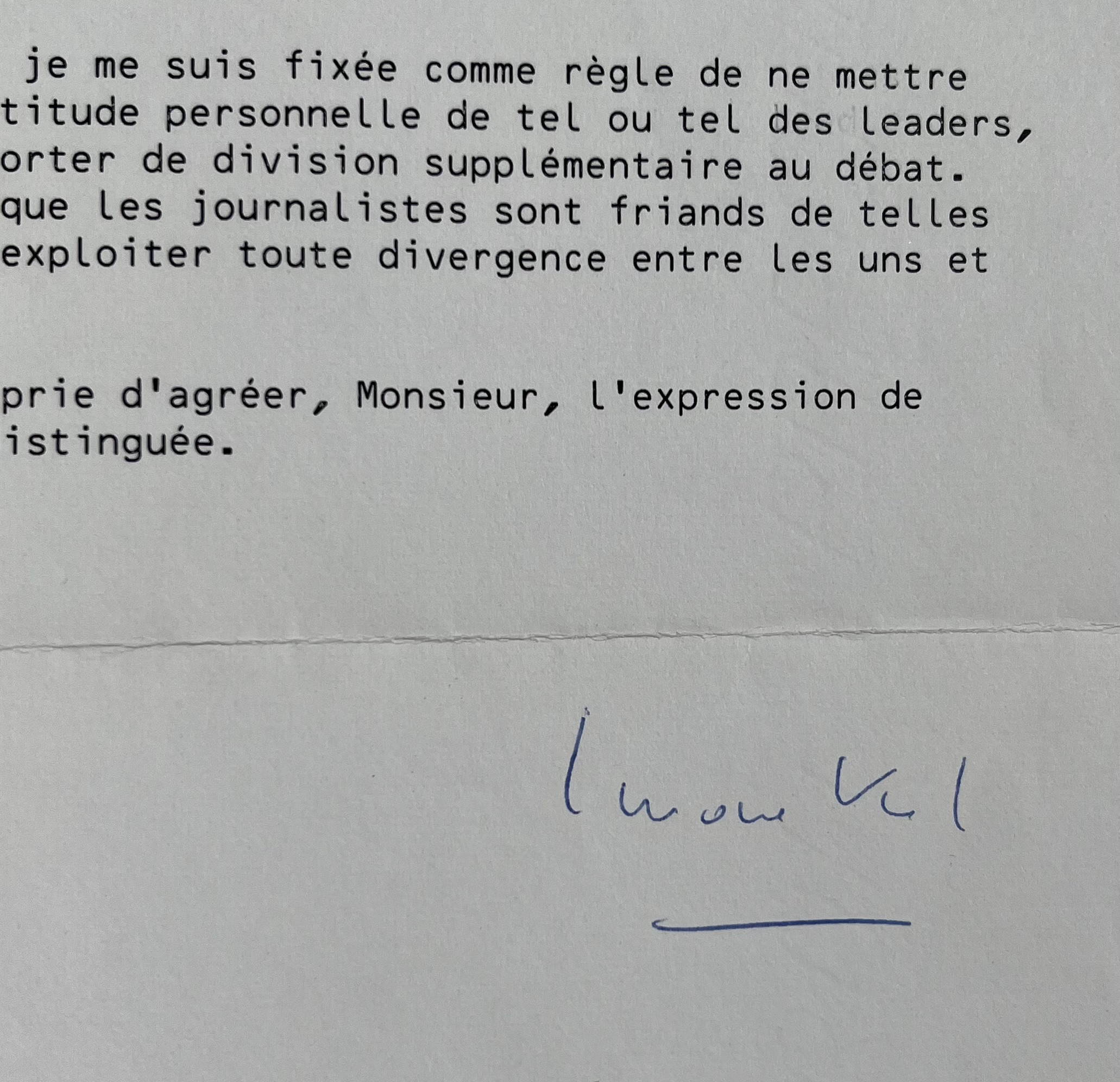 Simone Veil prône l’union de la droite pour les élections législatives de 1986