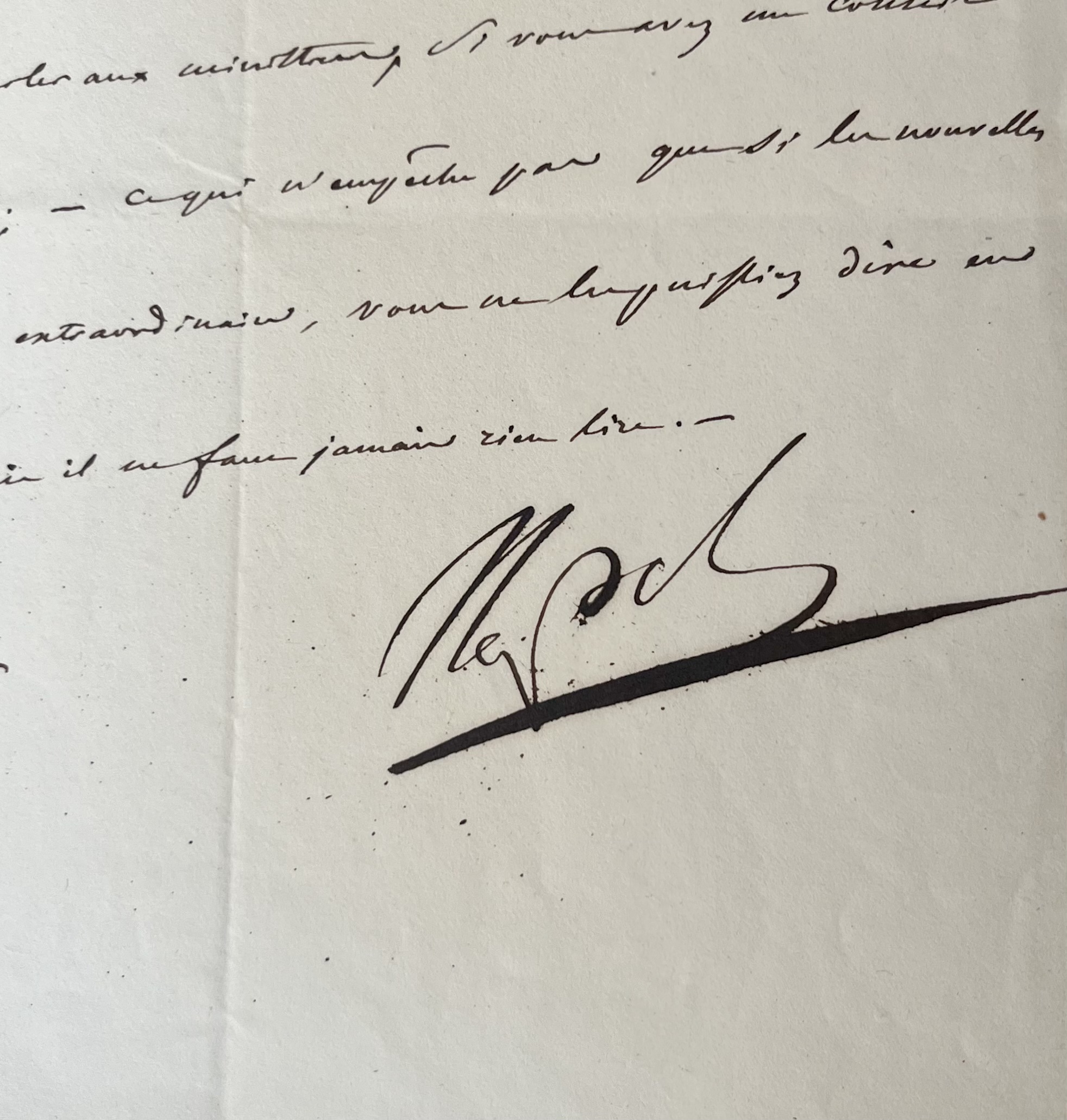 Lettre de Napoléon à Marie-Louise, avec magnifique signature, écrite pendant la campagne d’Allemagne