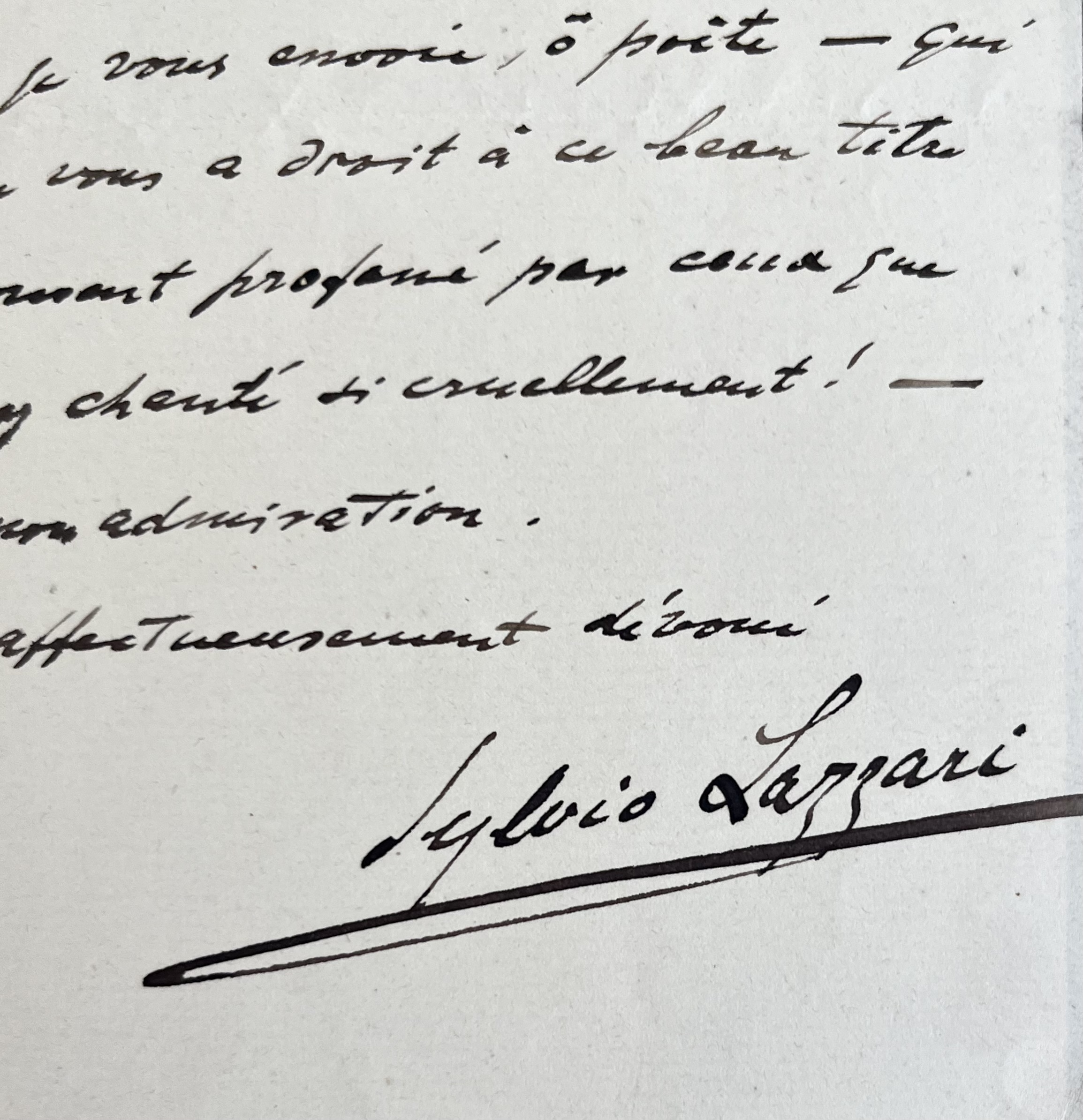 Le compositeur Sylvio Lazzari dit à Laurent Tailhade toute pour admiration ‘Vitraux’