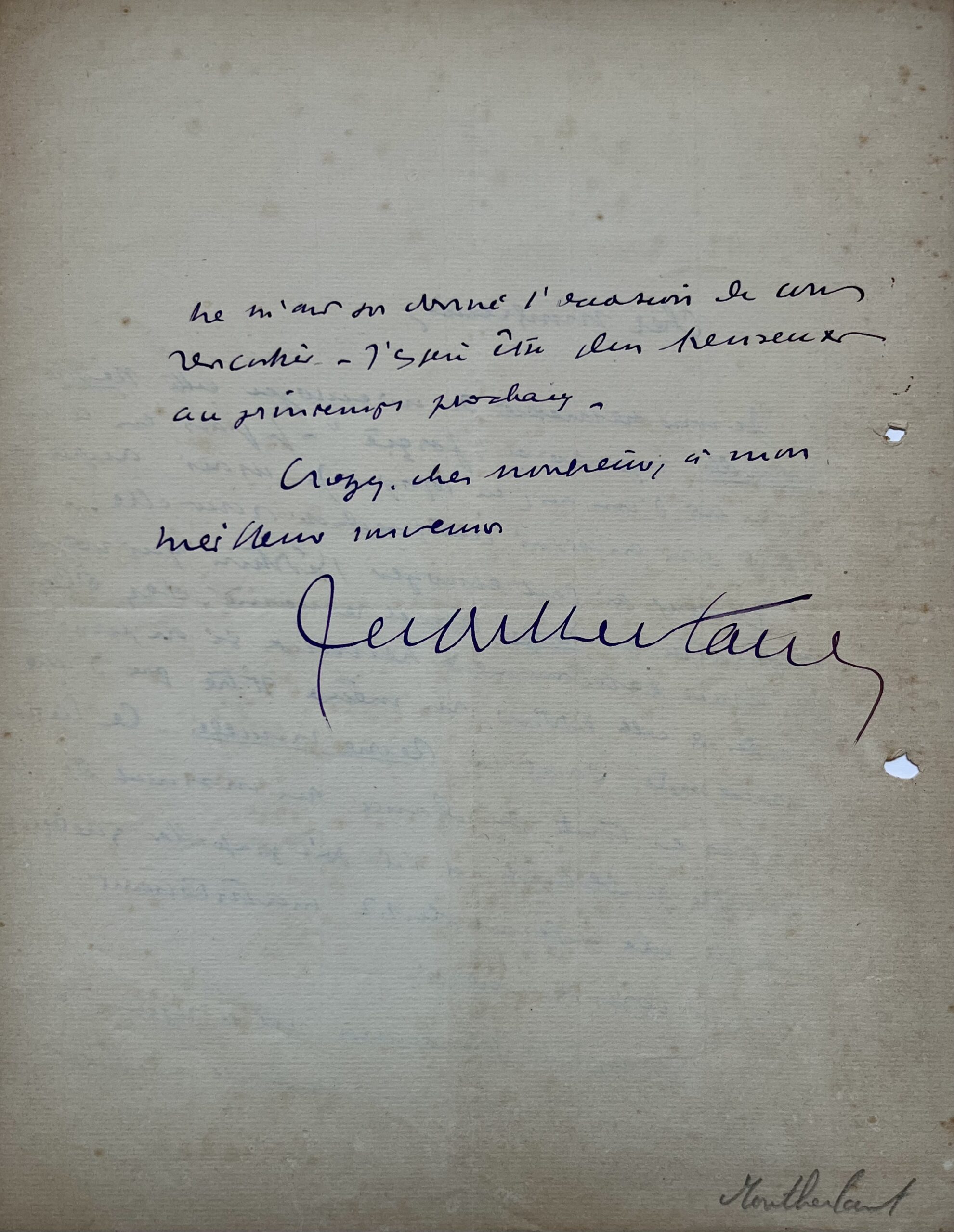 Henry de Montherlant veut redonner une seconde chance à ‘Songe’