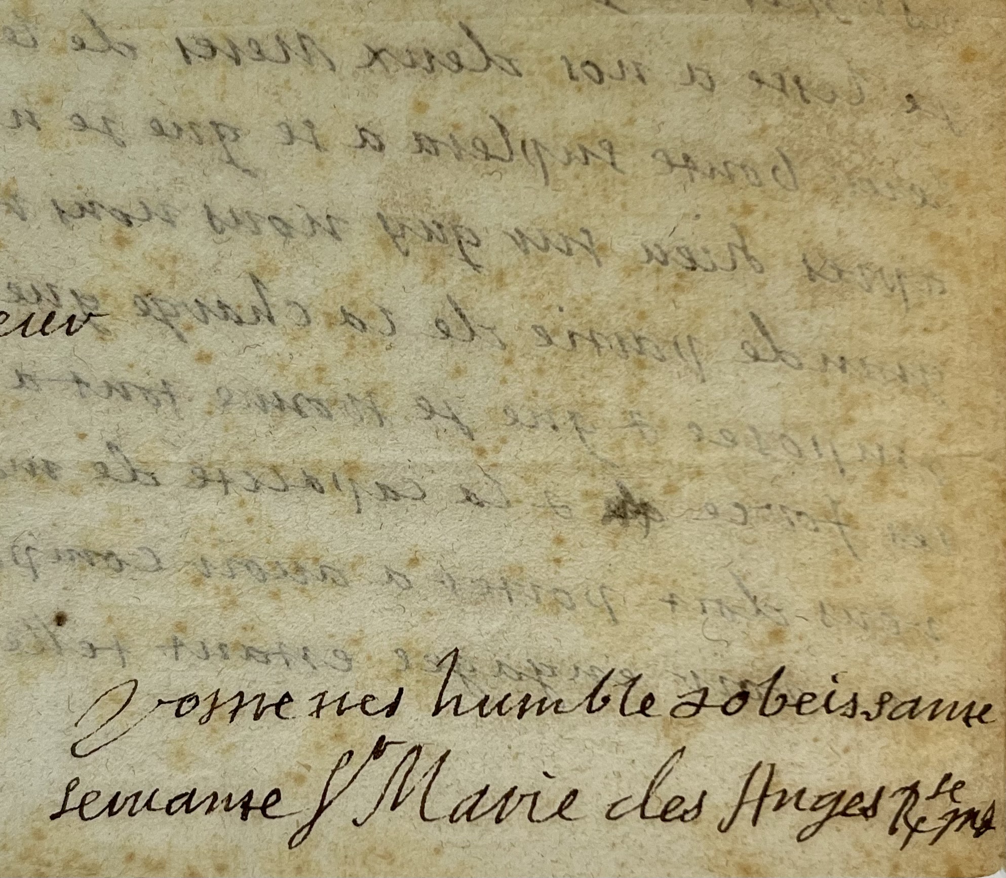 Rare lettre de Mère Marie des Anges, abbesse de Port-Royal des Champs, à Lemaistre de Sacy