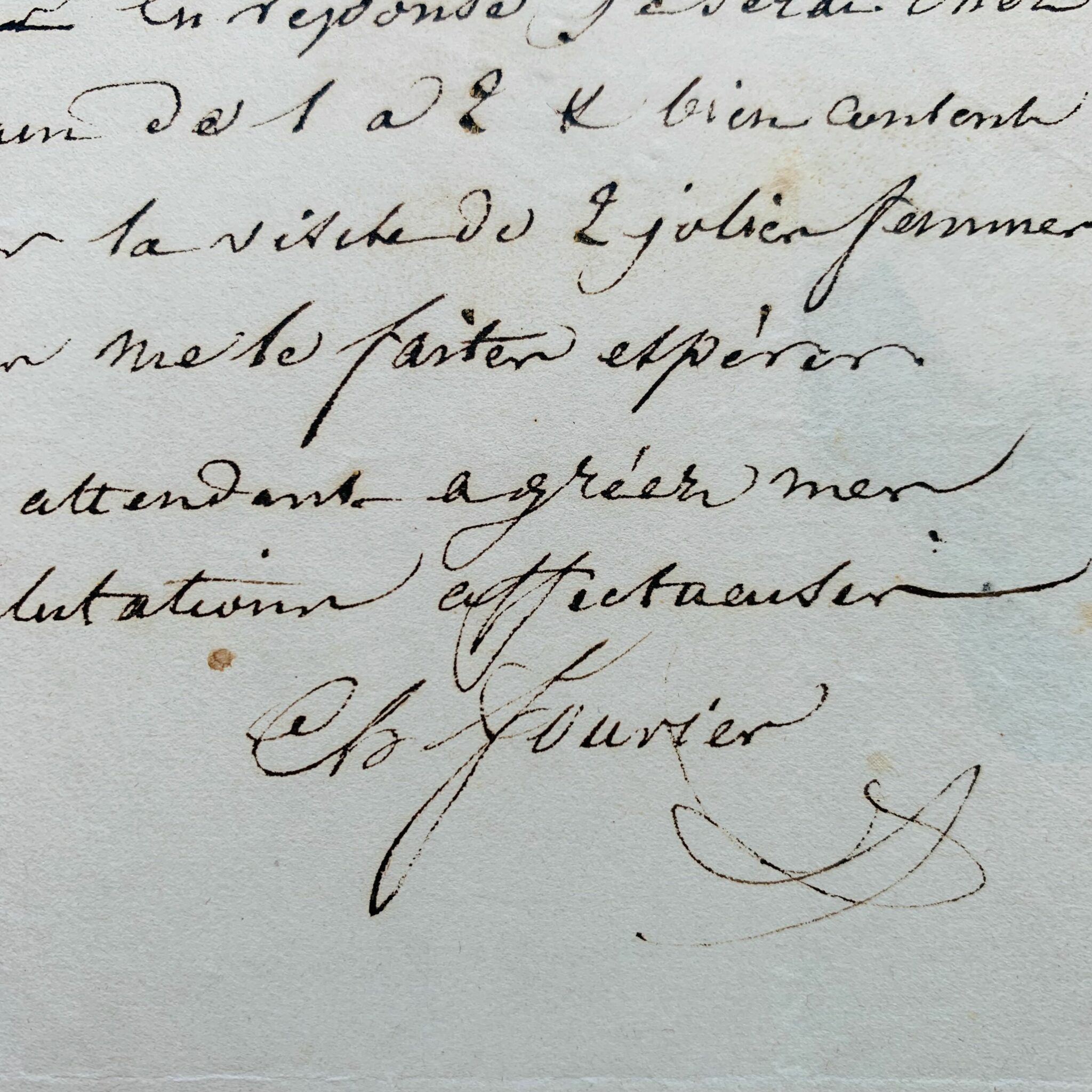 Rare et charmante lettre du philosophe utopiste Charles Fourier