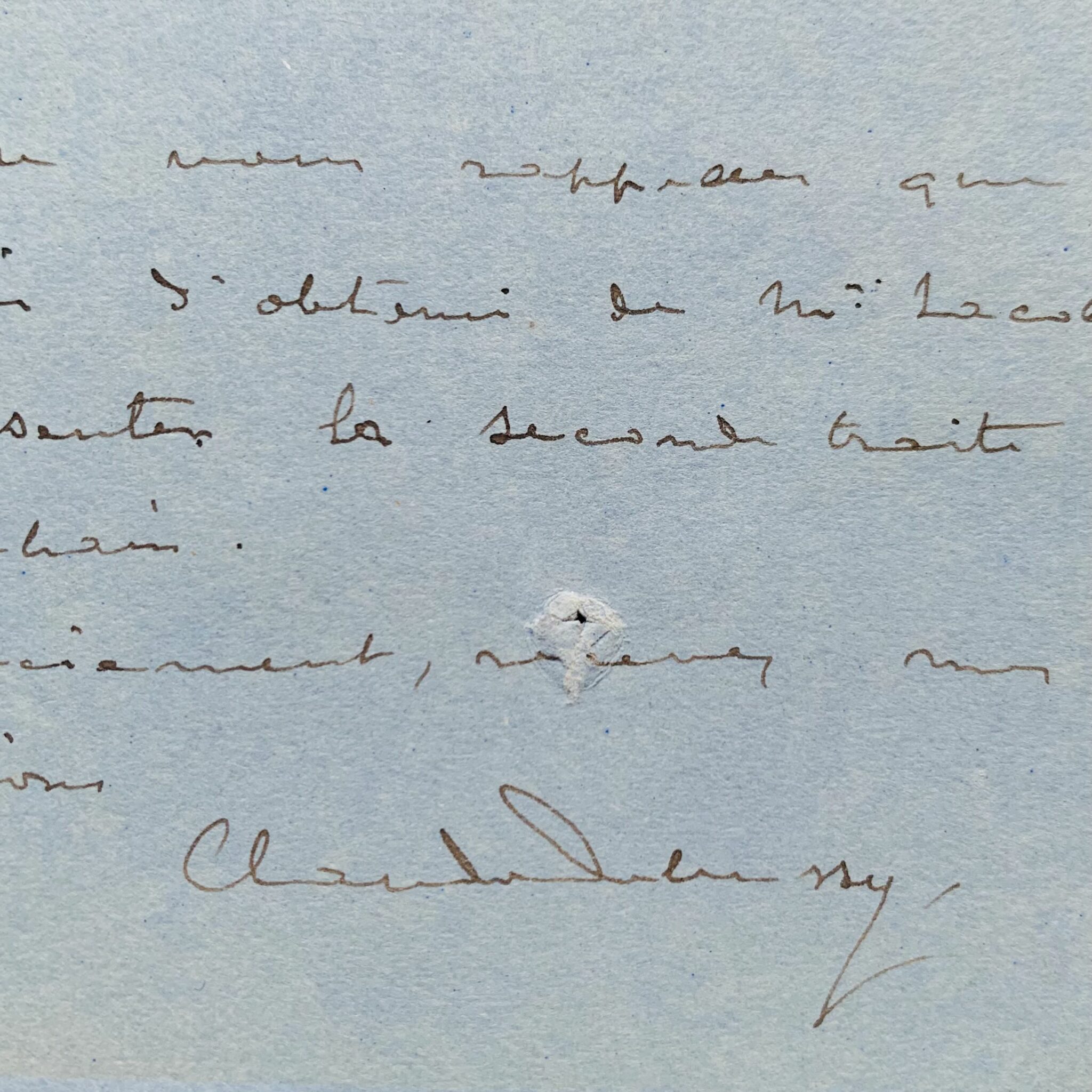 Petite lettre inédite de Claude Debussy de l’ancienne collection Sacha Guitry