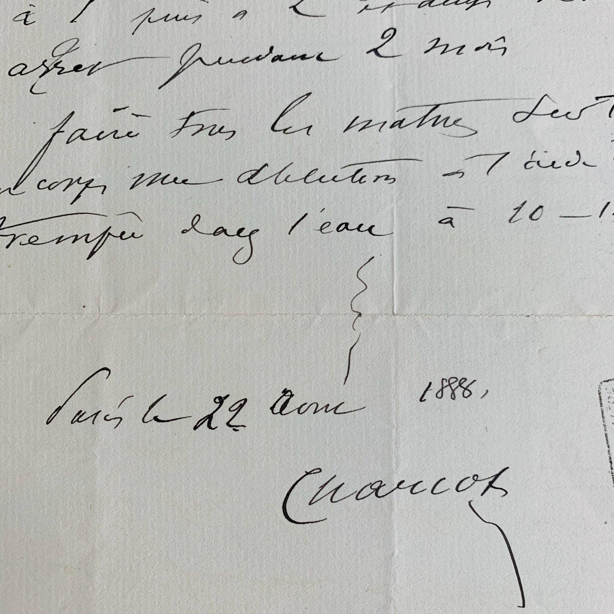 Ordonnance médicale de Jean-Martin Charcot à base d’Elixir d’Yvon