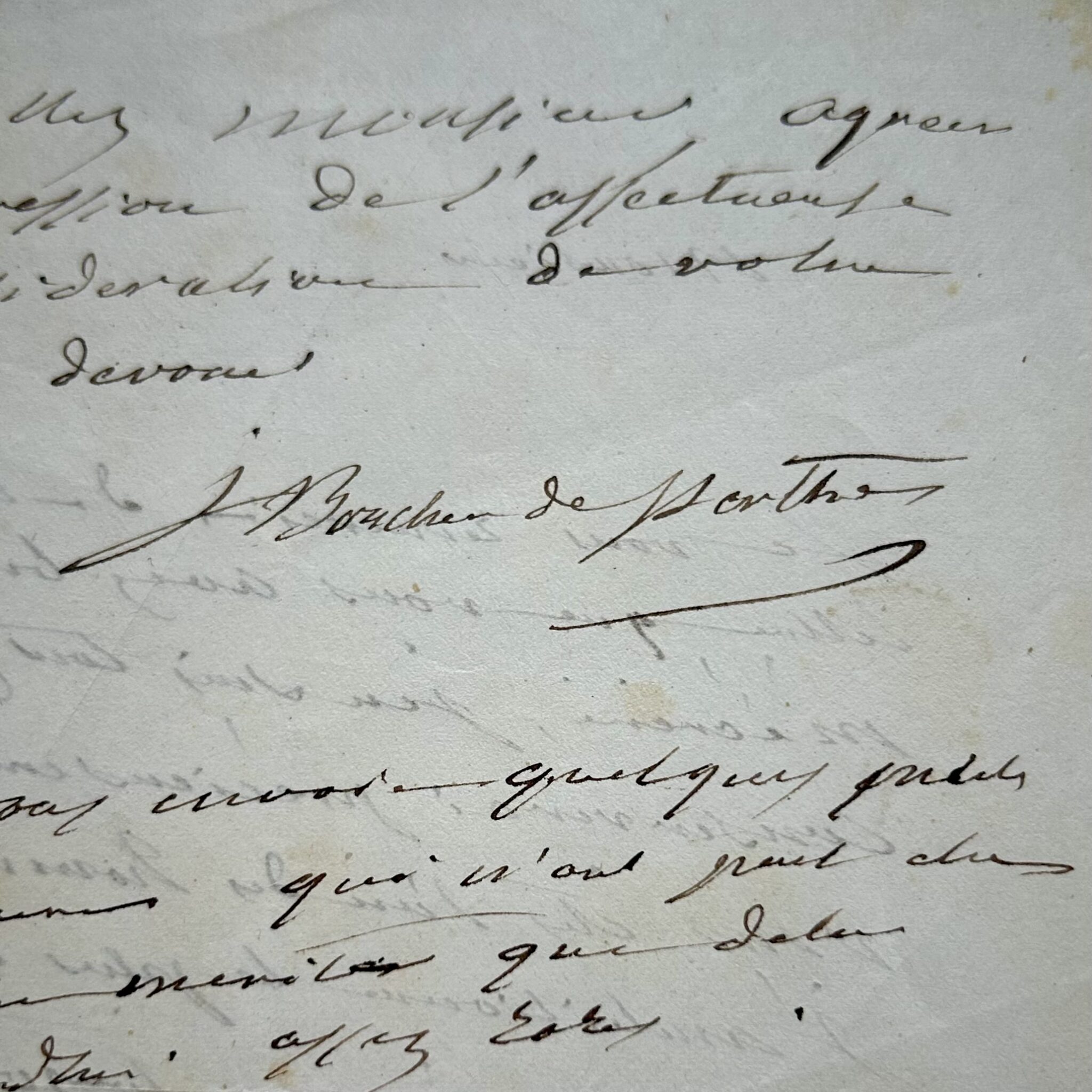 Le préhistorien Jacques Boucher de Perthes dit sa grande estime