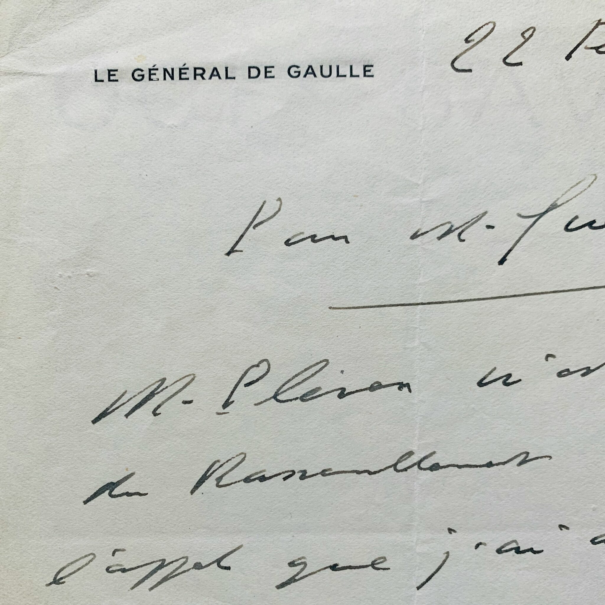 De Gaulle acte sa rupture avec René Pleven