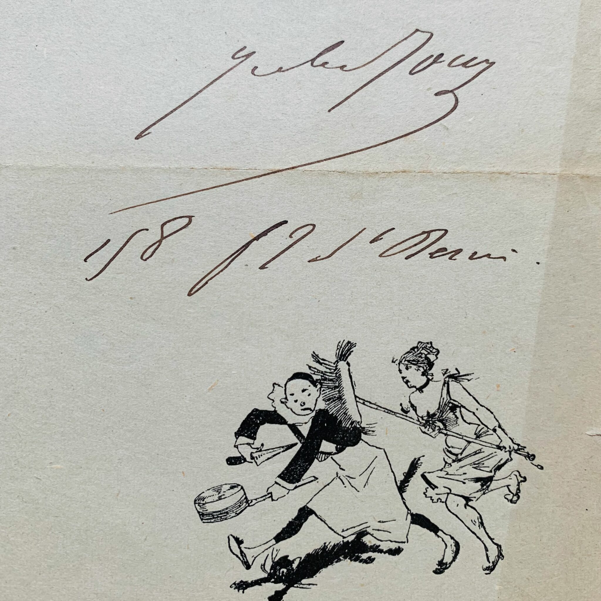 Un reçu du chansonnier Montmartrois Jules Jouy, à en-tête du Chat Noir
