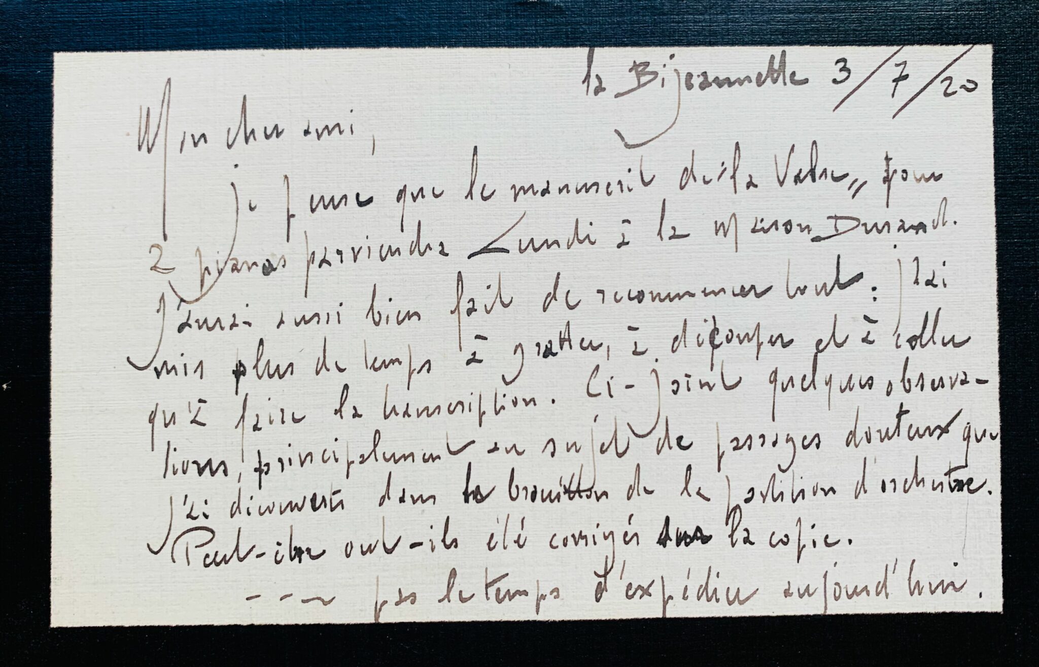 Lettre de Maurice Ravel sur la Valse 2 - 1