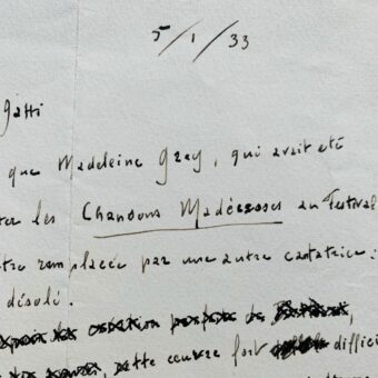 Lettre de Maurice Ravel sur les Chansons madécasses 1 - 1