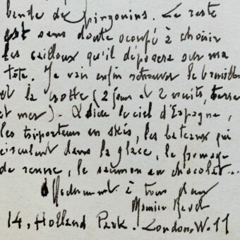 Lettre de Ravel pendant son voyage en Suède 1 - 1