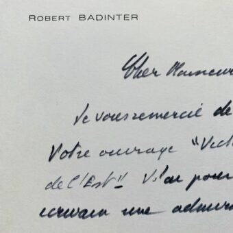 Lettre de Robert Bodinter sur Victor Hugo 1 - 1
