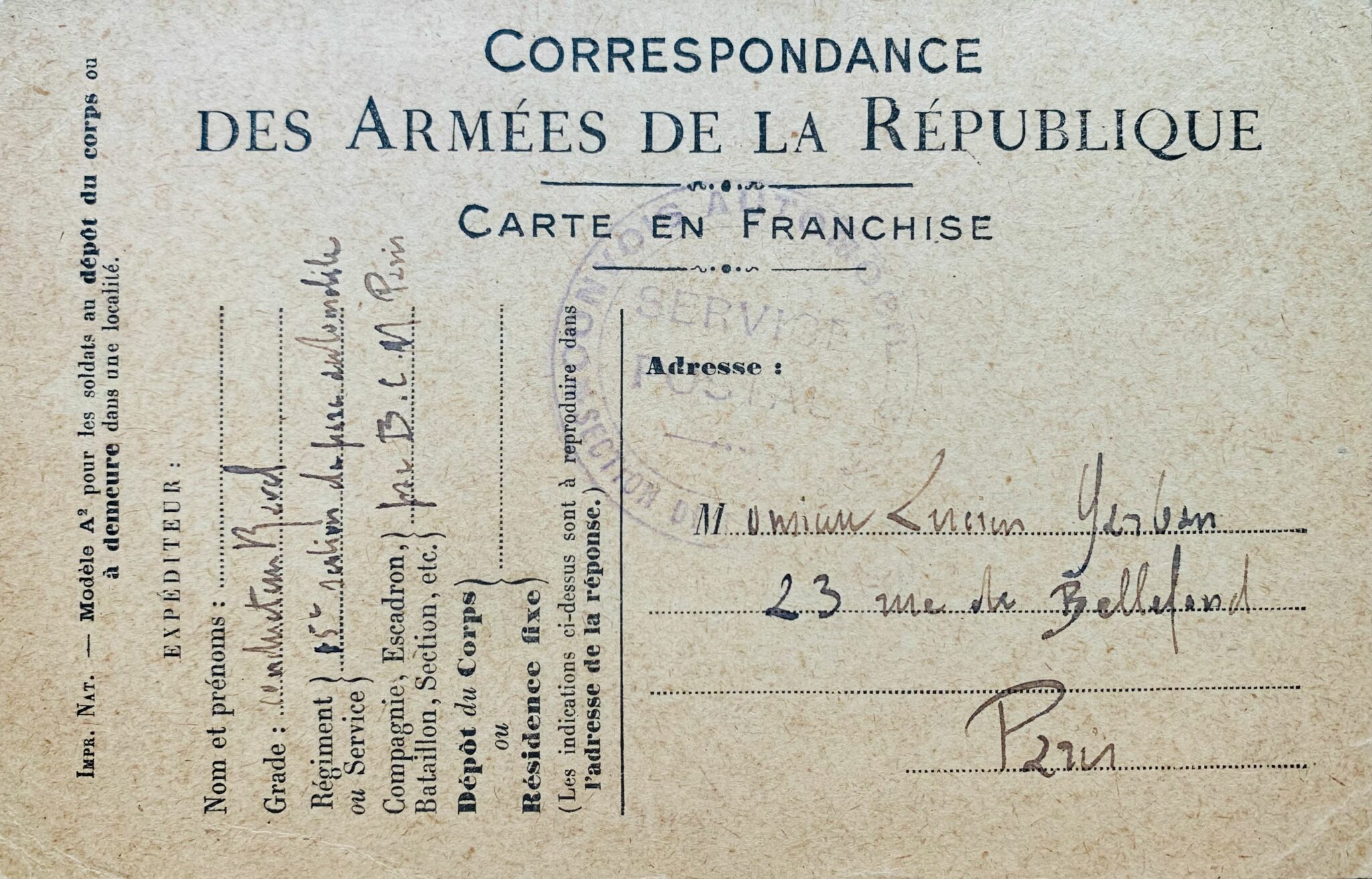 Lettre de guerre de Maurice Ravel 3 - 1