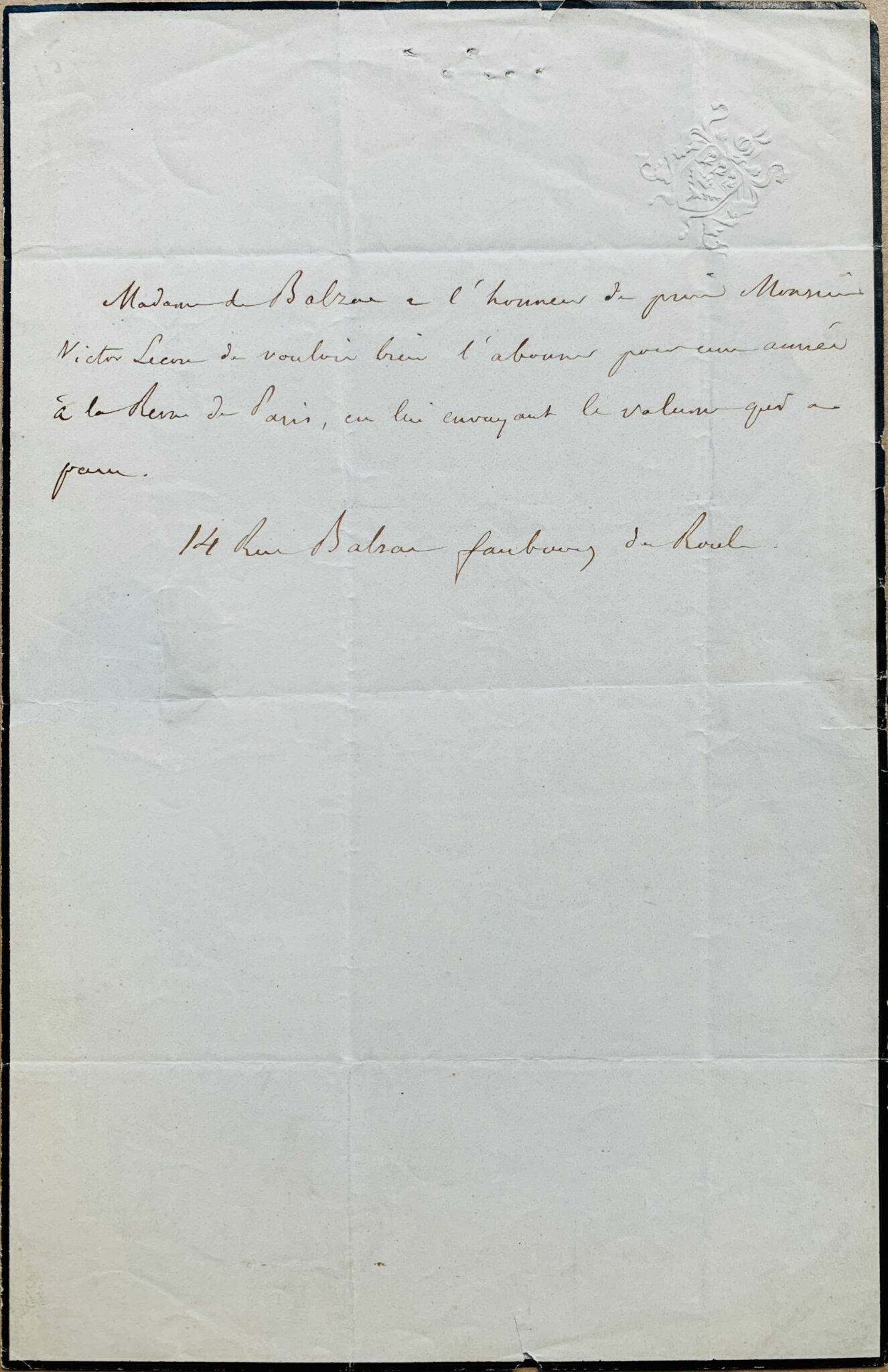 Lettre de madame Hanska après la mort de Balzac 2 - 1