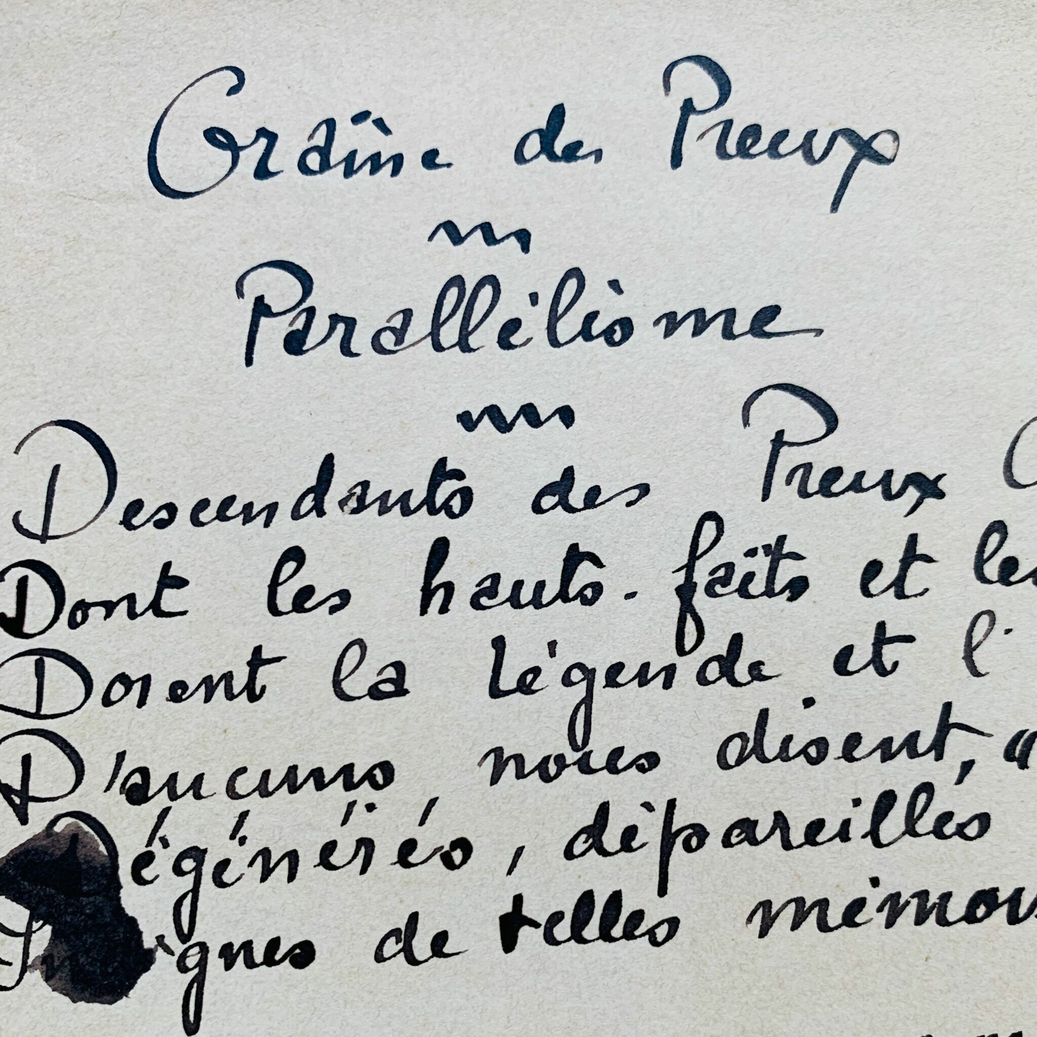 Manuscrit de deux poèmes de Jehan-Rictus