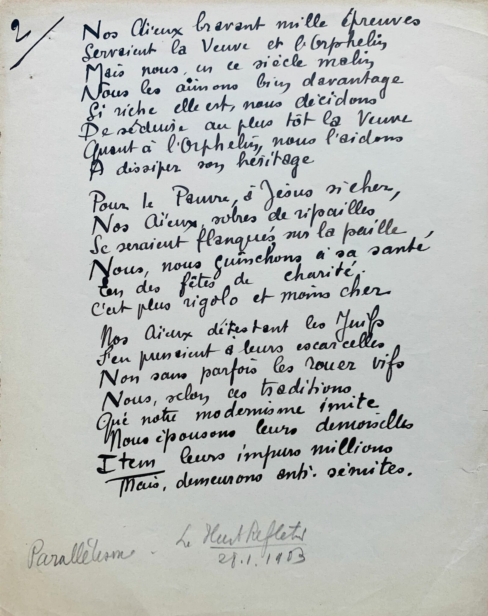 Manuscrit de Graine des Preux de Jehan Rictus 3 - 1
