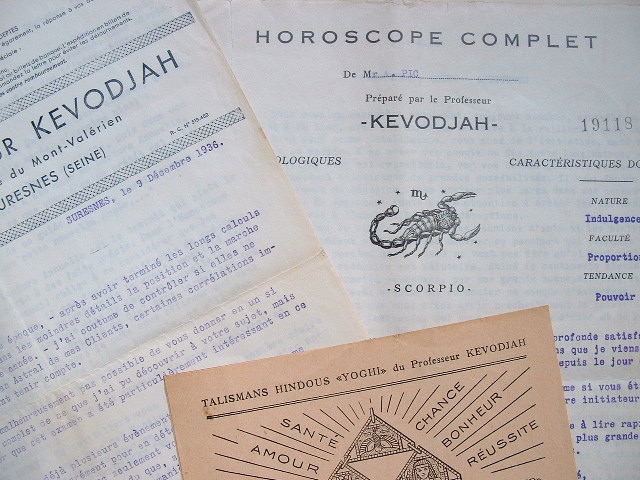 Horoscope du professeur Kevodjah.