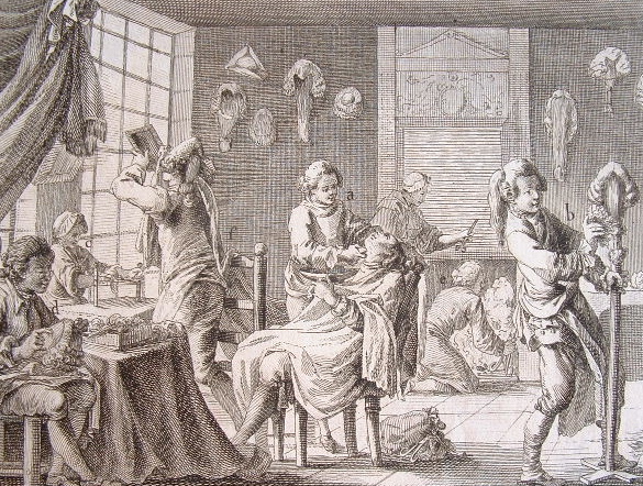 L’art du perruquier et du barbier au XVIIIe en 12 planches.