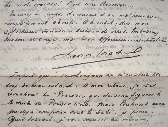 Henri Massis travaille sur Les Pensées.