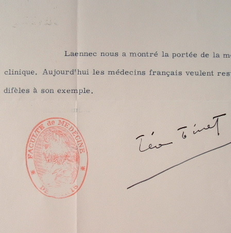 Léon Binet fidèle à l’exemple de Laennec.