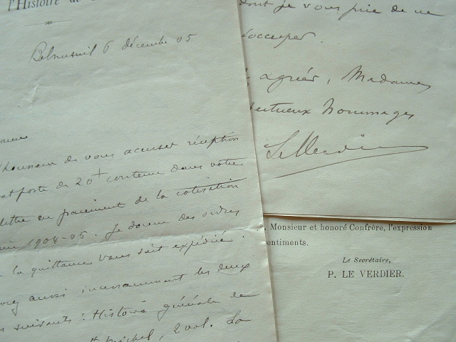 Correspondance de l’historien normand, Pierre Le Verdier.