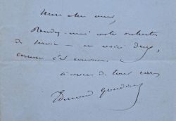 Billet énigmatique d’Edmond Gondinet.