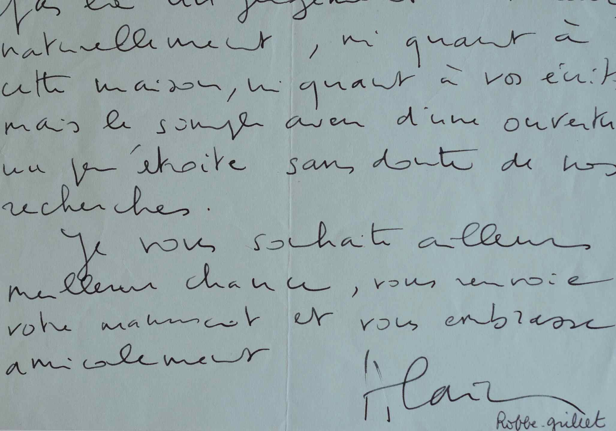 Alain Robbe-Grillet refuse un manuscrit.