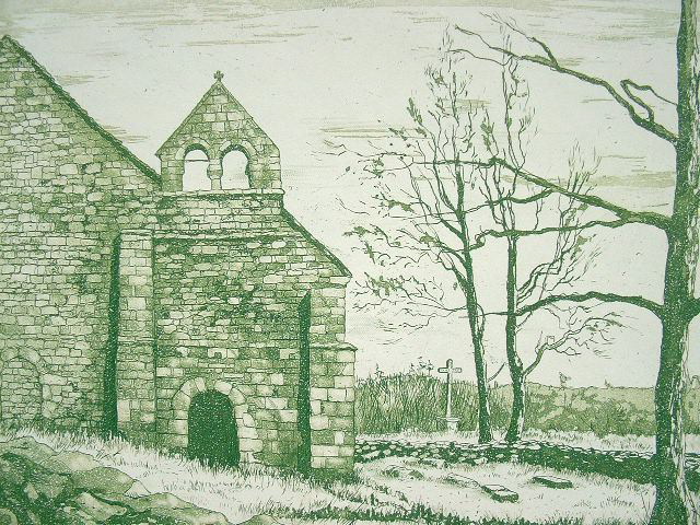 Cantal. Gravure de la chapelle du Roc Vignoret.