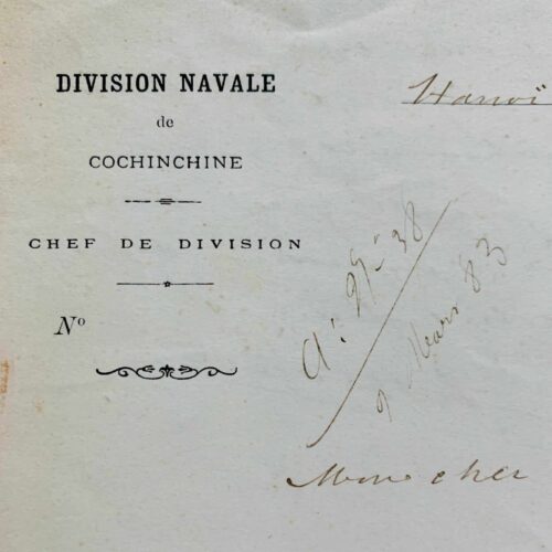 Lettre d'Hanoï du commandant Henri Rivière, deux mois avant sa mort