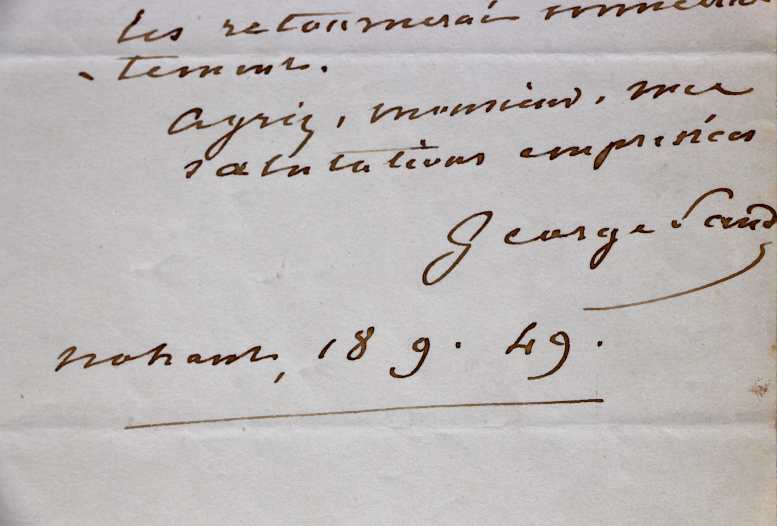 George Sand renvoie les épreuves de François le Champi.