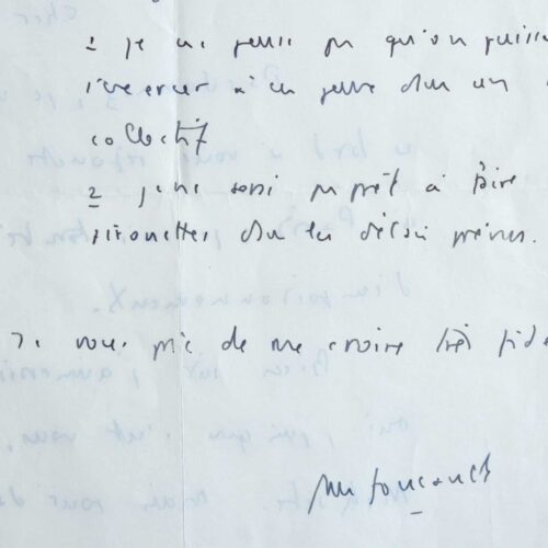 Michel Foucault ne se sent pas prêt à travailler sur Nietzsche.