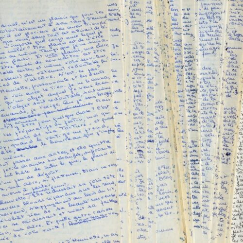 Manoscritto completo del romanzo di François Mallet-Joris, Les Personnages.