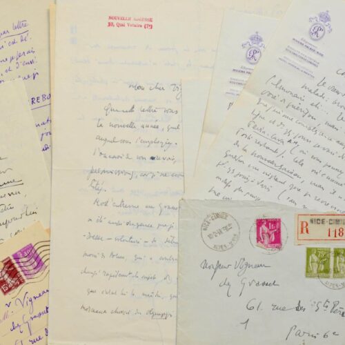 Belle correspondance de 18 lettres d'Henry de Montherlant à son éditeur durant la guerre.