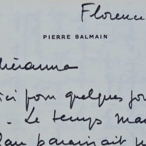 Pierre Balmain, mélancolique et nostalgique.