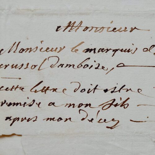 Dernières lettres du général Crussol d'Amboise avant son exécution le 8 thermidor an 2.