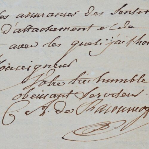 Lettre du mécène de Beethoven, le comte Andreï Razoumovsky