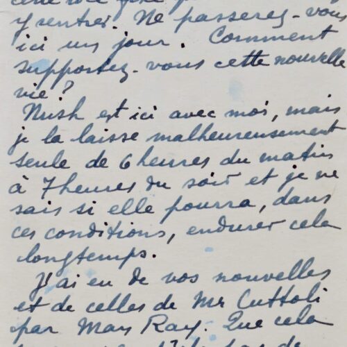 Eluard s'inquiète pour Nush et reçoit des nouvelles par Man Ray.